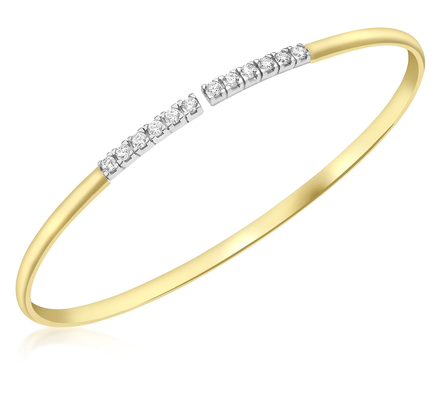 carissima 金色 9 克拉黄金槽镶方晶锆石手镯